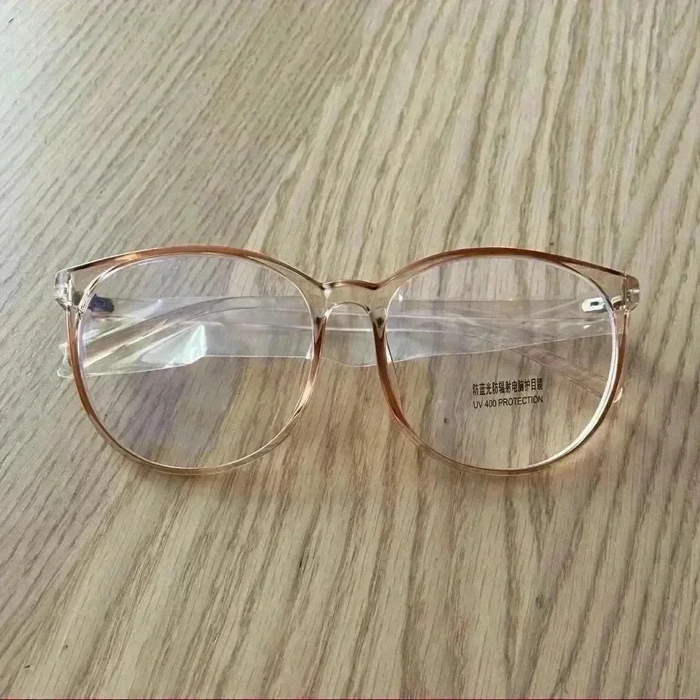 🆕 Nude Anti-Blu-Ray Big Round Frame Glasses🆕